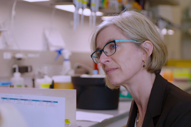 Jennifer Doudna in her lab