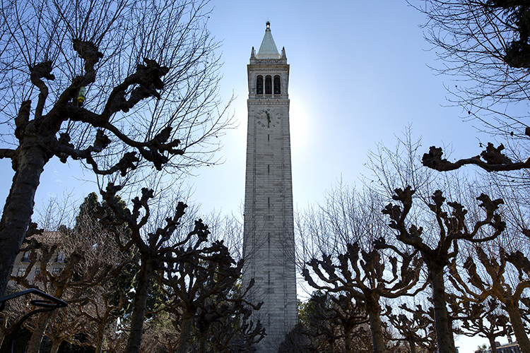 This is a photo of the Campanile from the esplanade. Three carillon students who live near the campus this semester will be allowed to take in-person instruction there.