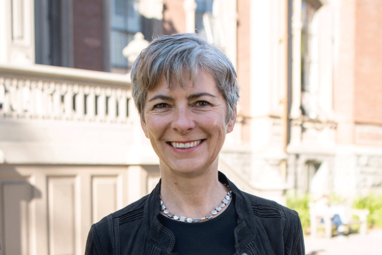 A headshot of Deirdre Mulligan standing outside