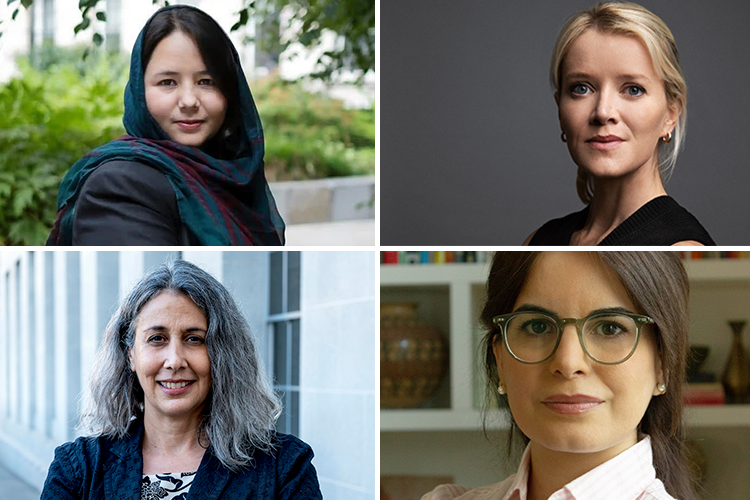 four portraits of women journalists